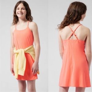 Athleta Kids Dress in Coral and Yellow